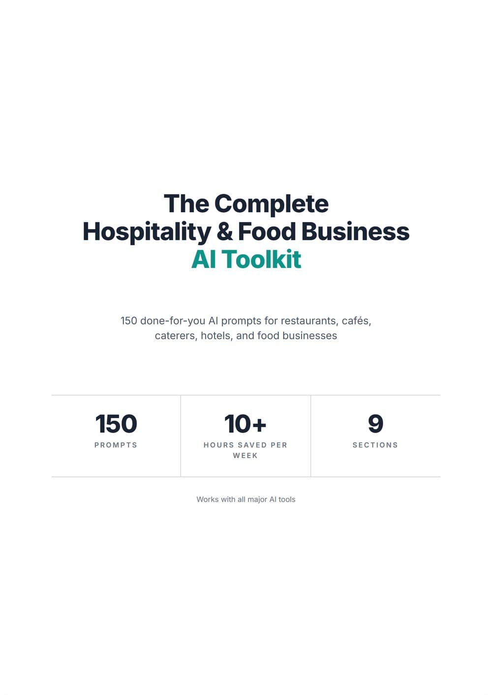 The Complete Hospitality & Food Business AI Toolkit