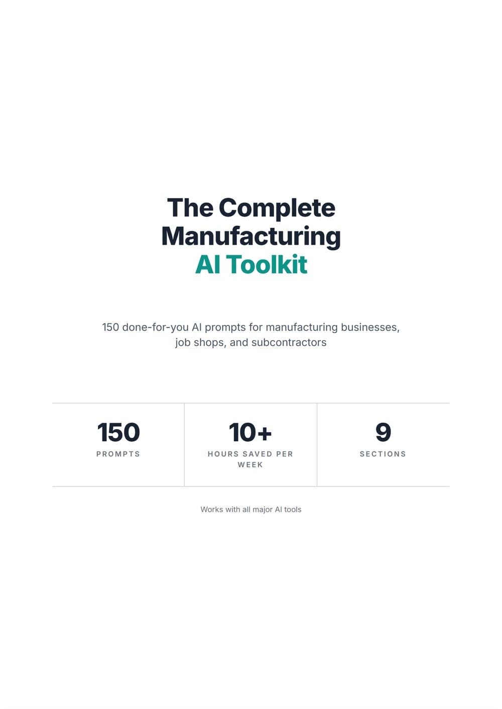 The Complete Manufacturing AI Toolkit