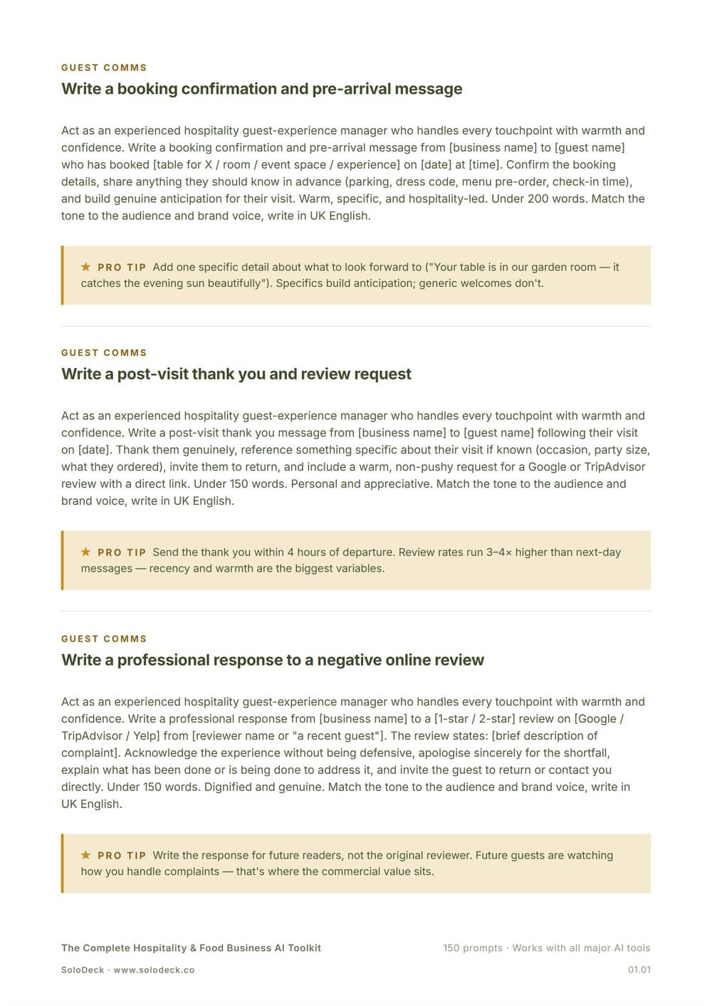 The Complete Hospitality & Food Business AI Toolkit — preview 2